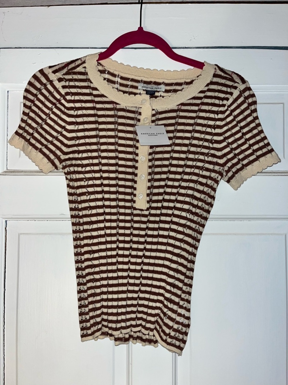 NWT American eagle short sleeved striped top XS